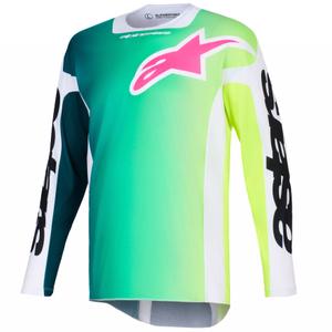 Camiseta de motocross Alpinestars Racer Portl verde-blanco-negro