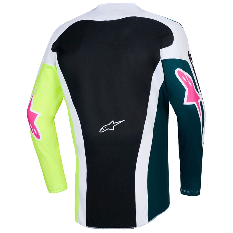 Camiseta de motocross Alpinestars Racer Portl verde-blanco-negro