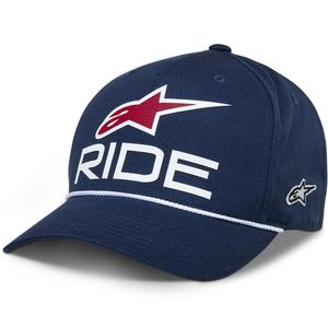 Gorra Snapback Ride Comp de Alpinestars en azul, blanco y rojo
