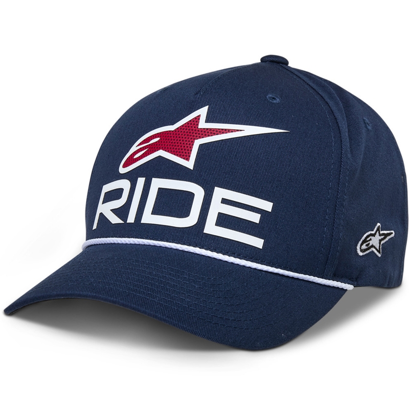 Gorra Snapback Ride Comp de Alpinestars en azul, blanco y rojo