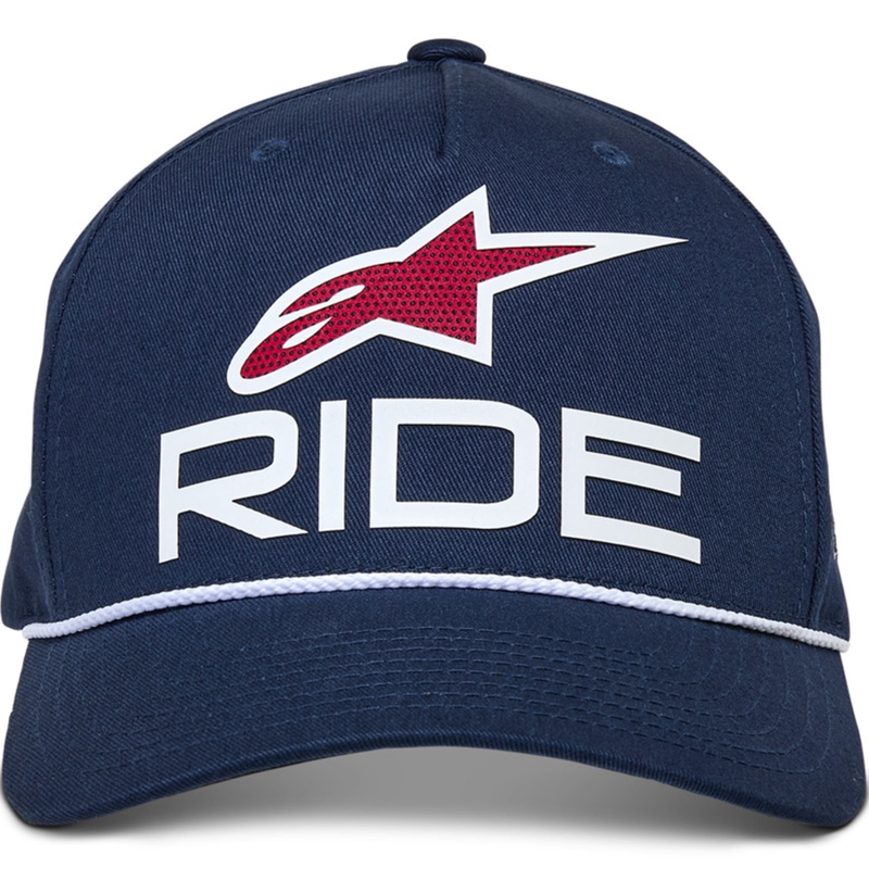 Gorra Snapback Ride Comp de Alpinestars en azul, blanco y rojo