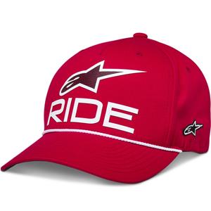 Gorra Alpinestars Ride Comp Snapback roja, blanca y negra