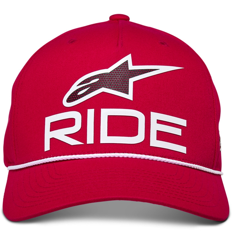 Gorra Alpinestars Ride Comp Snapback roja, blanca y negra