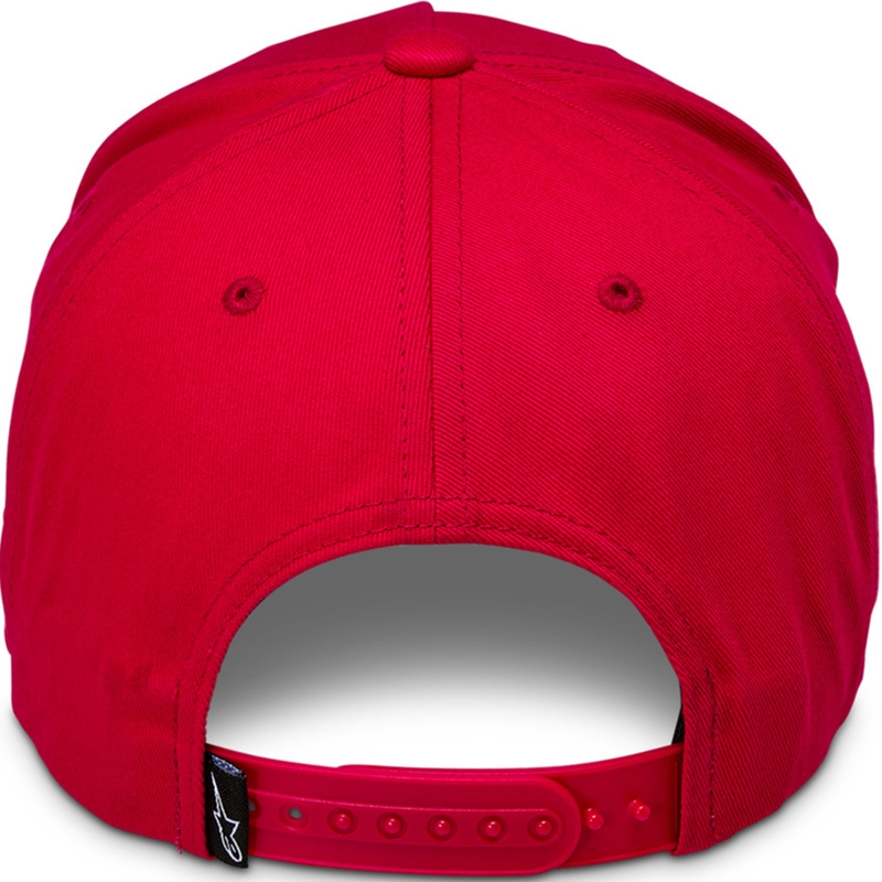 Gorra Alpinestars Ride Comp Snapback roja, blanca y negra
