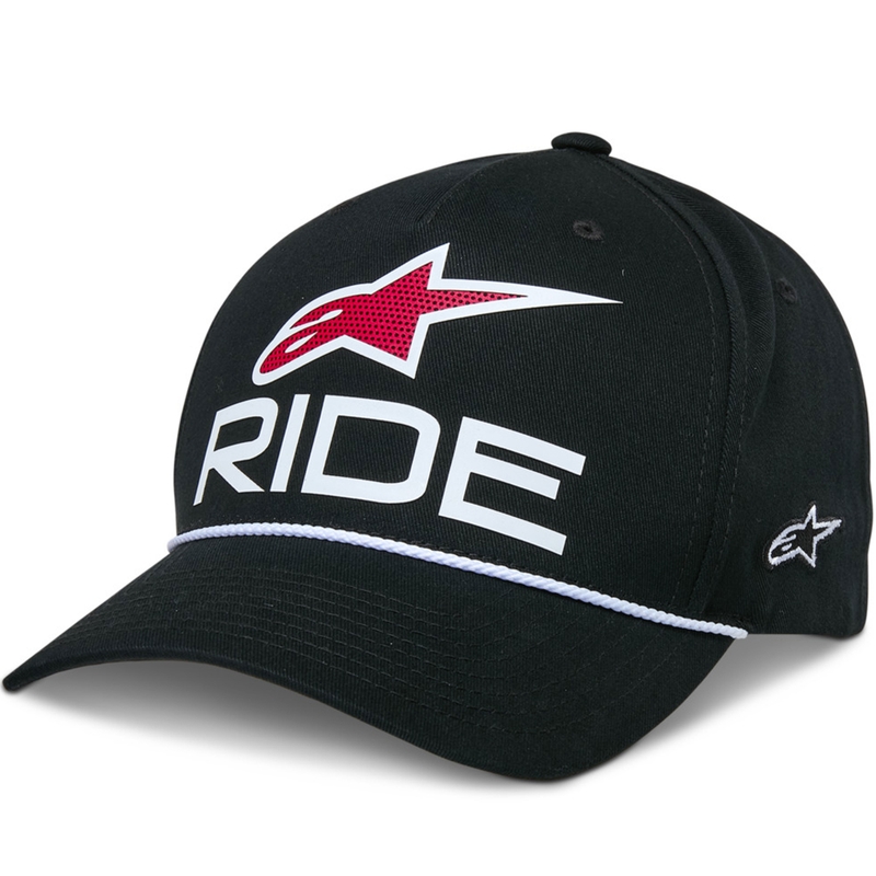 Gorra Alpinestars Ride Comp Snapback negra, blanca y roja