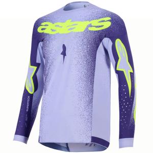 Camiseta de motocross Alpinestars Supertech Scenz morado-amarillo fluorescente