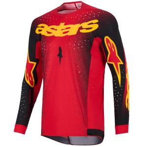Camiseta de motocross Alpinestars Supertech Scenz roja, negra y amarilla