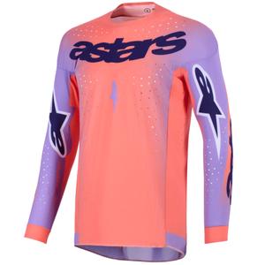 Camiseta de motocross Alpinestars Supertech Scenz en naranja, coral y morado