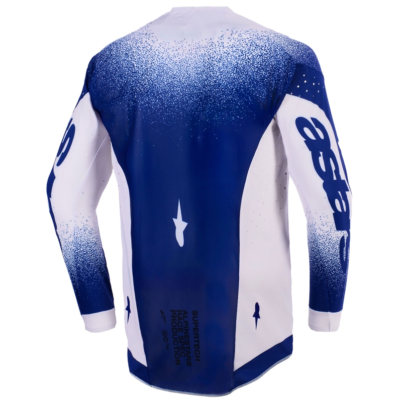 Camiseta de motocross Alpinestars Supertech Scenz gris claro-azul oscuro