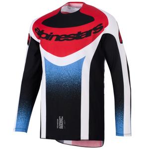 Camiseta de motocross Alpinestars Techstar Knif en negro, blanco, azul y rojo