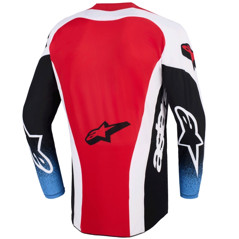 Camiseta de motocross Alpinestars Techstar Knif en negro, blanco, azul y rojo