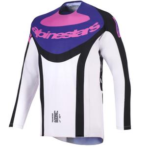 Camiseta de motocross Alpinestars Techstar Knif en negro, gris claro y morado