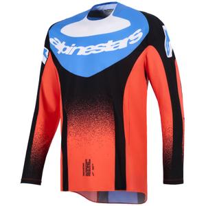 Camiseta de motocross Alpinestars Techstar Knif naranja-negro-azul
