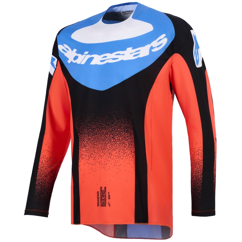 Camiseta de motocross Alpinestars Techstar Knif naranja-negro-azul