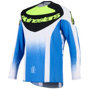 Camiseta de motocross Alpinestars Techstar Knif azul-negro-amarillo fluorescente