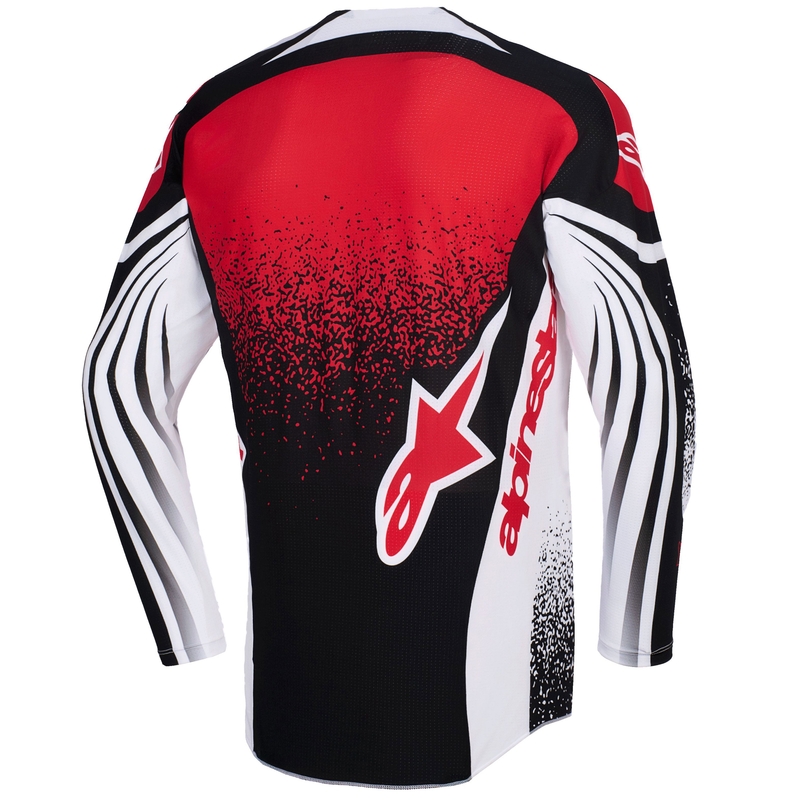 Camiseta de motocross Alpinestars Techstar Nomur en negro, blanco y rojo