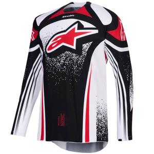 Camiseta de motocross Alpinestars Techstar Nomur en negro, blanco y rojo