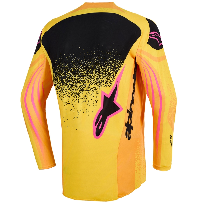 Camiseta de motocross Alpinestars Techstar Nomur naranja-amarillo-rosa