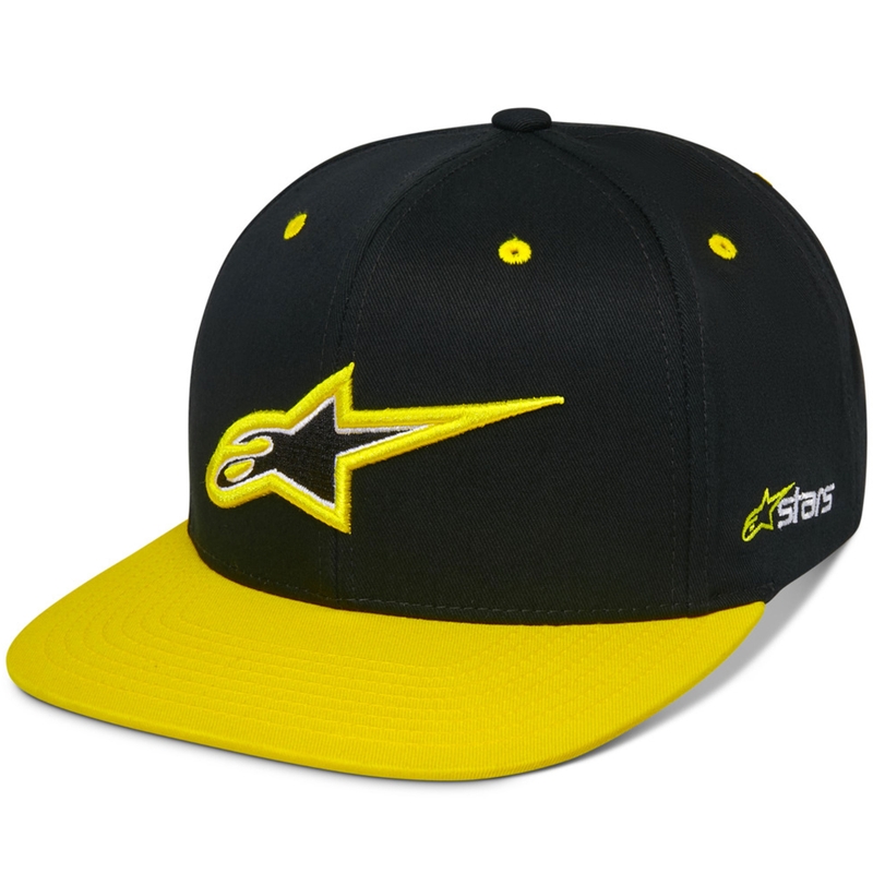 Gorra Alpinestars Thickness Snapback negra-amarilla fluorescente