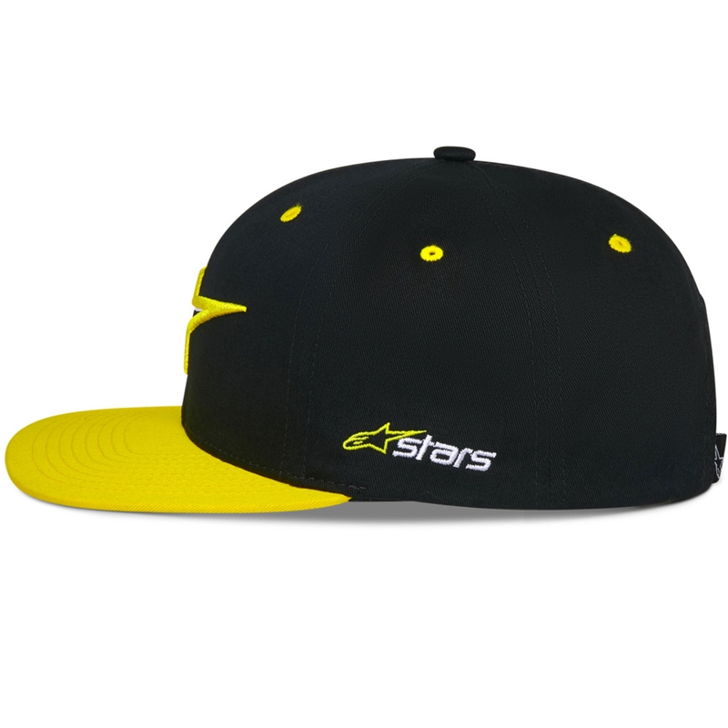 Gorra Alpinestars Thickness Snapback negra-amarilla fluorescente