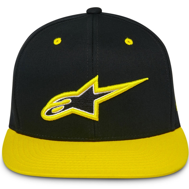 Gorra Alpinestars Thickness Snapback negra-amarilla fluorescente