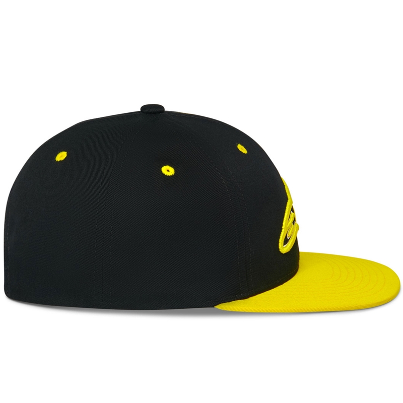 Gorra Alpinestars Thickness Snapback negra-amarilla fluorescente