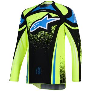 Camiseta de motocross Alpinestars Techstar Nomur azul oscuro-amarillo fluorescente-azul