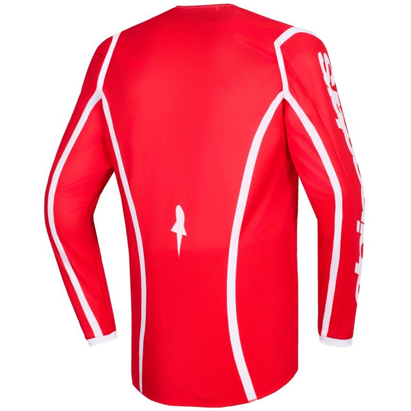 Camiseta de motocross Alpinestars Fluid Apex roja y blanca