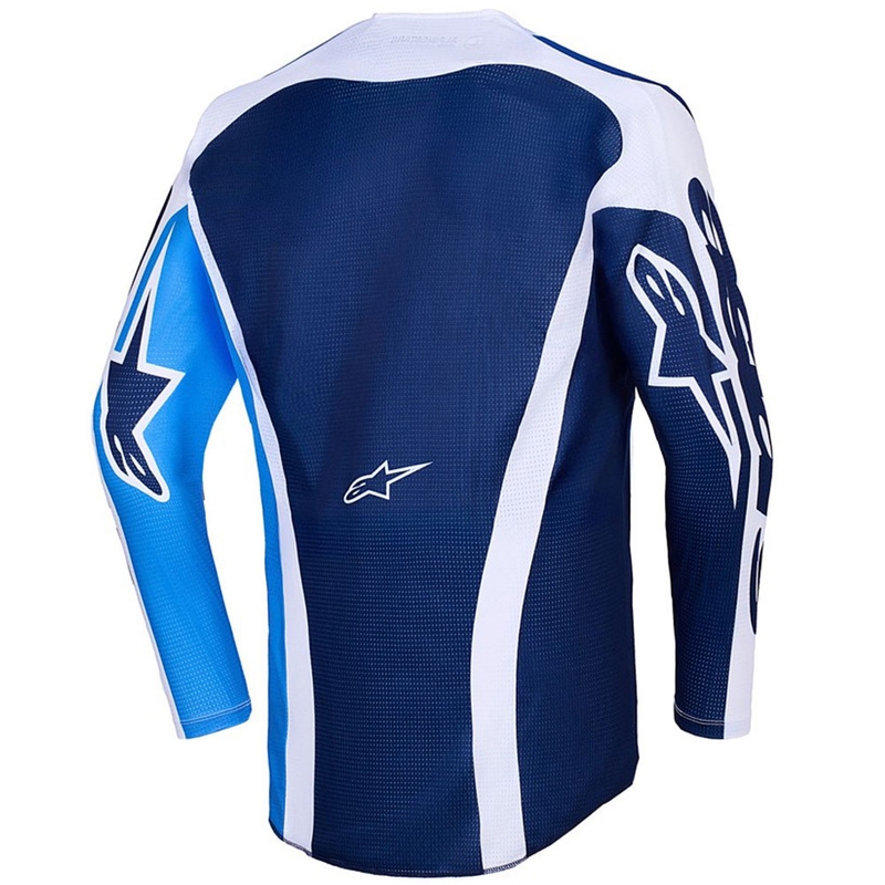 Camiseta de motocross Alpinestars Racer Air Portl azul-blanca