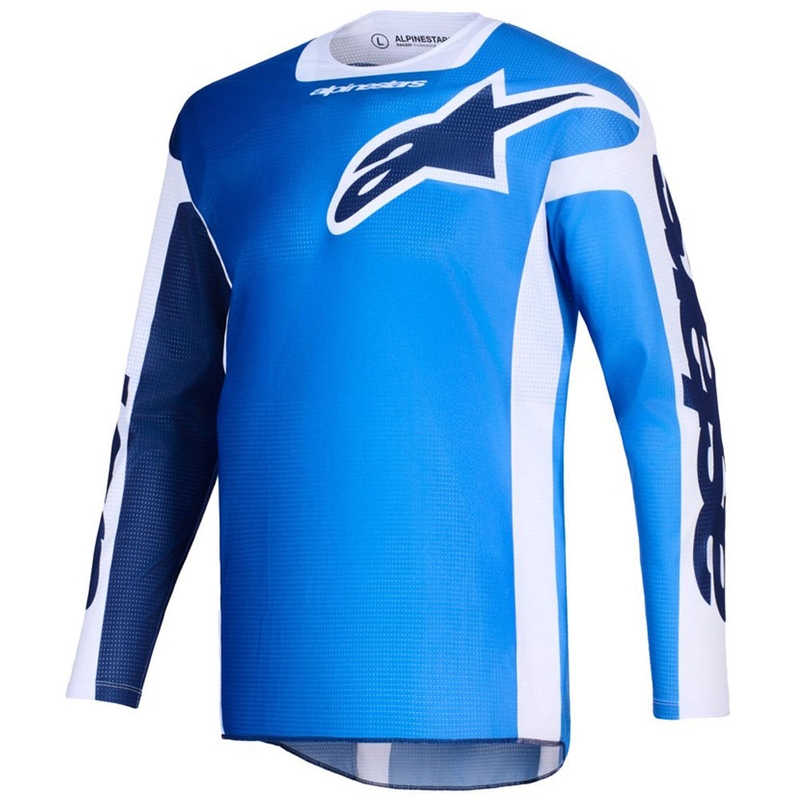 Camiseta de motocross Alpinestars Racer Air Portl azul-blanca