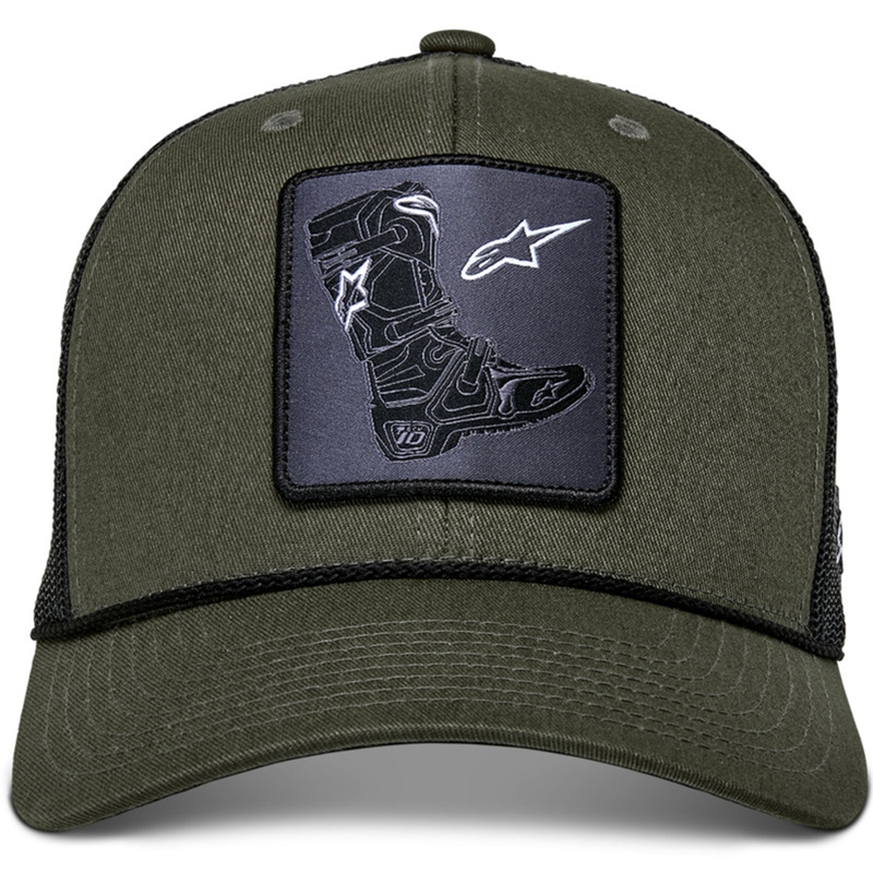 Gorra con bota Alpinestars verde-negra