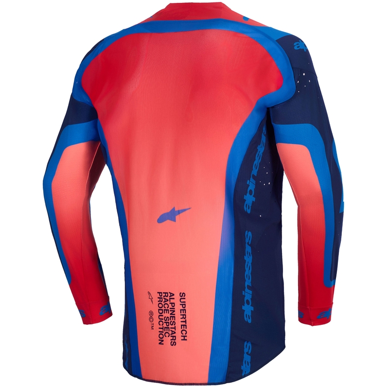 Camiseta de motocross Alpinestars Supertech Vista azul oscuro-coral-cobalto