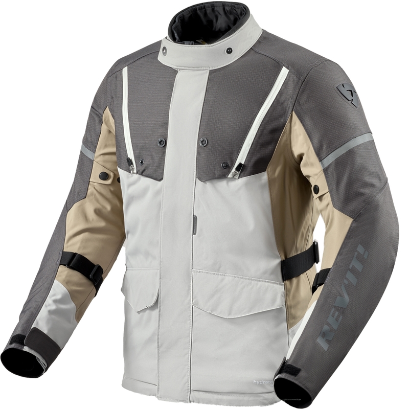 Chaqueta de moto Revit Horizon 3 H2O gris arena