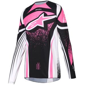 Camiseta de motocross Alpinestars Stella Techstar Nomur para mujer en negro, blanco y rosa
