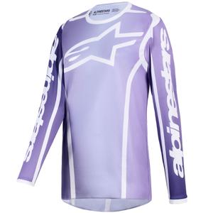 Camiseta de motocross Alpinestars Stella Fluid Apex para mujer, color morado y blanco
