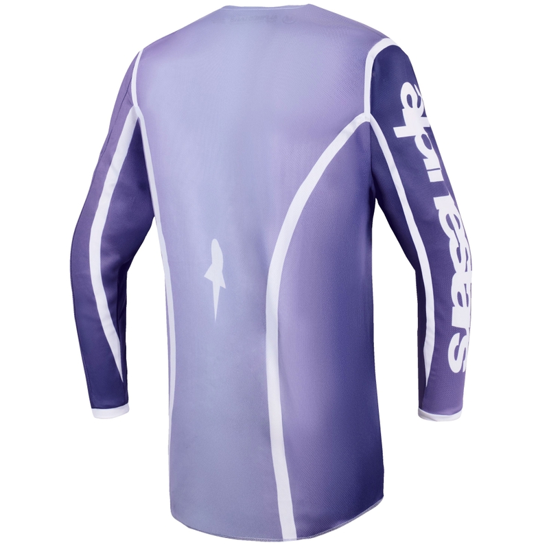 Camiseta de motocross Alpinestars Stella Fluid Apex para mujer, color morado y blanco