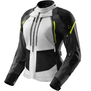 Chaqueta de moto mujer Rebelhorn Hardy 3.0 negro-gris-amarillo fluo