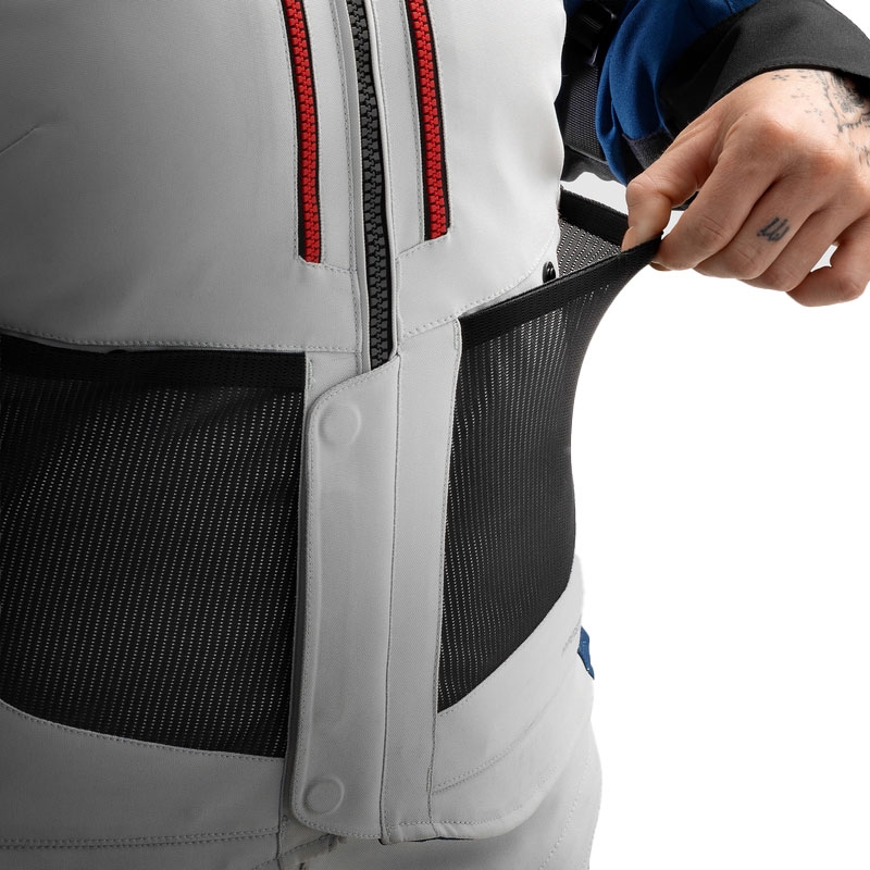 Chaqueta de moto mujer Rebelhorn Hardy 3.0 azul-gris-rojo
