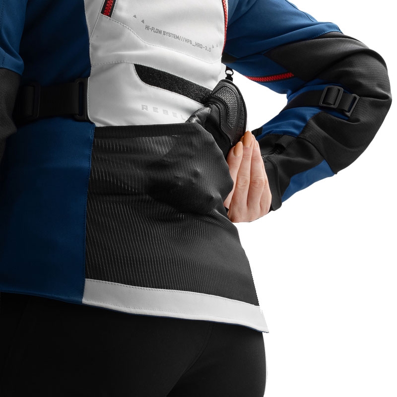 Chaqueta de moto mujer Rebelhorn Hardy 3.0 azul-gris-rojo