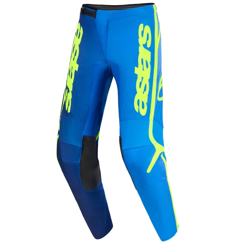 Pantalones de motocross Alpinestars Fluid Apex azul-amarillo fluorescente
