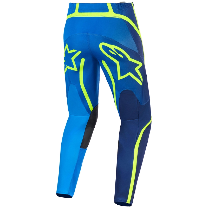 Pantalones de motocross Alpinestars Fluid Apex azul-amarillo fluorescente