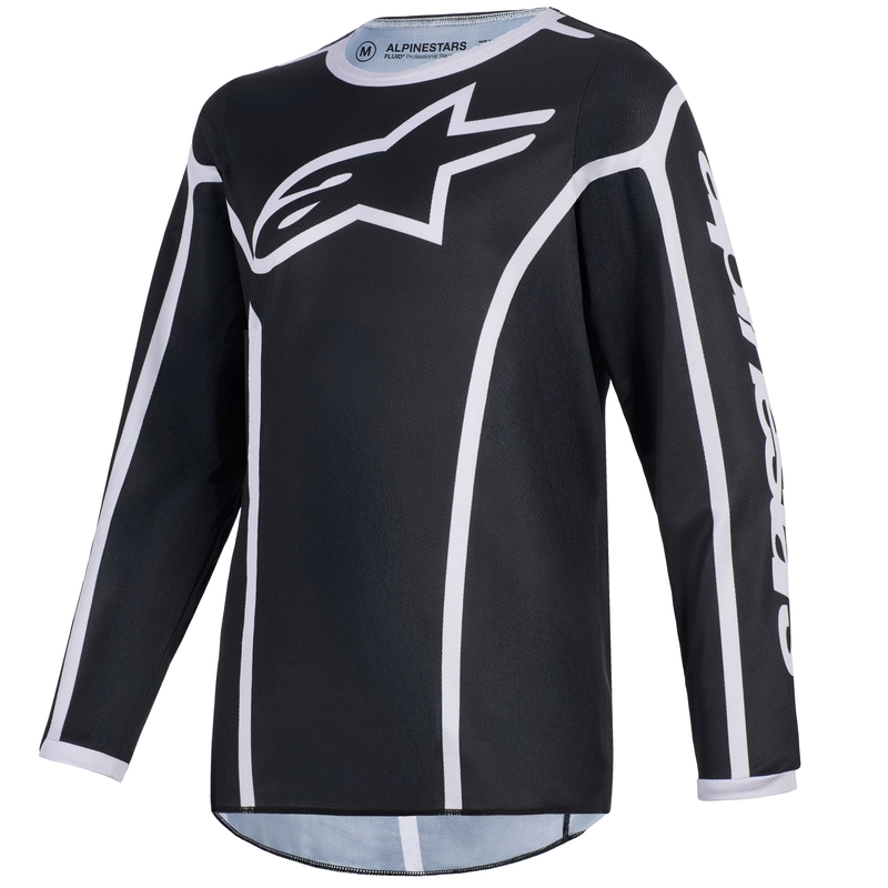 Camiseta de motocross infantil Alpinestars Fluid Apex negro-gris