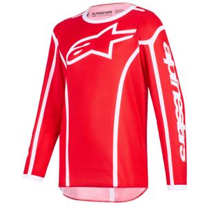 Camiseta de motocross infantil Alpinestars Fluid Apex rojo-blanco