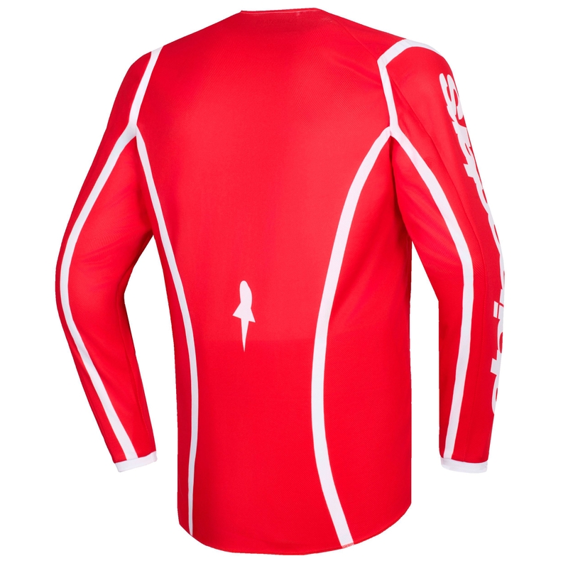 Camiseta de motocross infantil Alpinestars Fluid Apex rojo-blanco