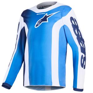 Camiseta de motocross infantil Alpinestars Fluid Portl azul-blanco