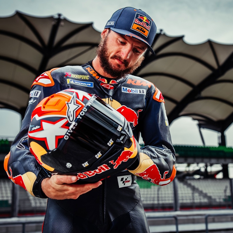 Casco integral de moto Alpinestars Supertech R-10 Element de carbono flúor, rojo y blanco.