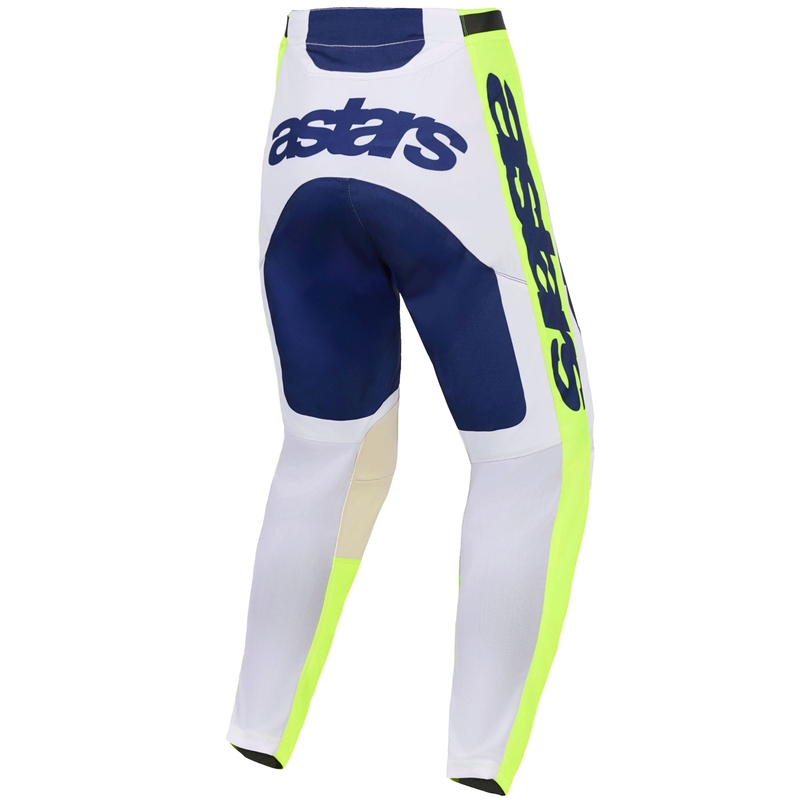 Pantalones de motocross Alpinestars Racer Air Riway gris claro-amarillo fluorescente-azul