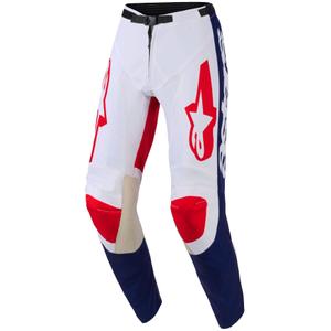 Pantalones de motocross Alpinestars Racer Riway blanco-azul-rojo