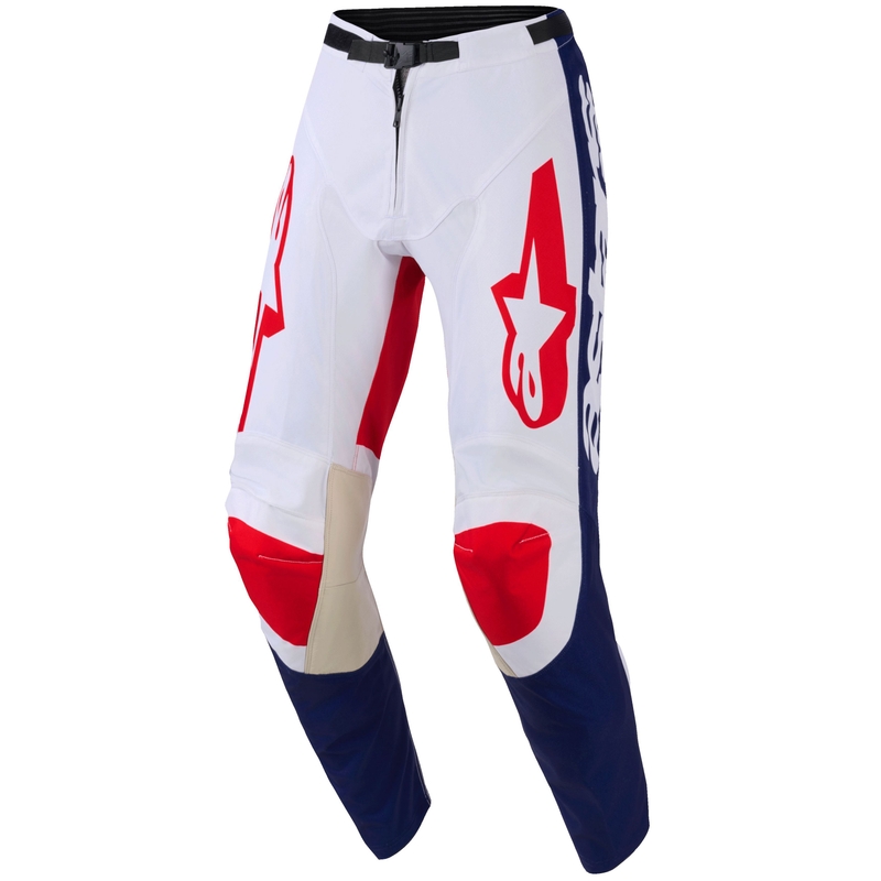 Pantalones de motocross Alpinestars Racer Riway blanco-azul-rojo