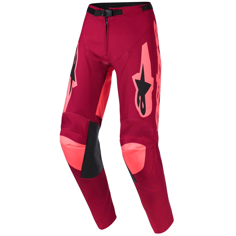 Pantalones de motocross Alpinestars Racer Riway en color rojo oscuro y coral